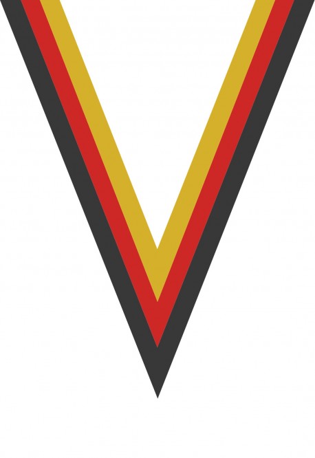 Ruban Médaille  Noir/Rouge/Jaune  : 6050